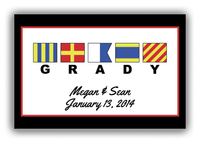 Thumbnail for Personalized Nautical Flags Canvas Wrap & Photo Print III - Black and Red - Flags with Large Letters - Front View
