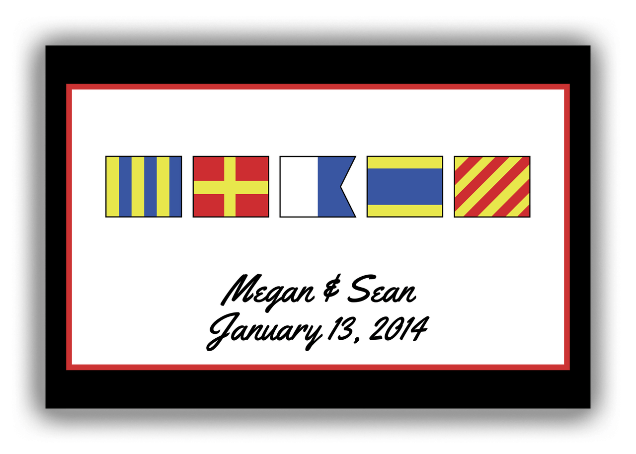 Personalized Nautical Flags Canvas Wrap & Photo Print III - Black and Red - Flags without Letters - Front View