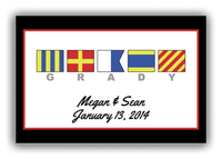 Thumbnail for Personalized Nautical Flags Canvas Wrap & Photo Print III - Black and Red - Flags with Grey Letters - Front View