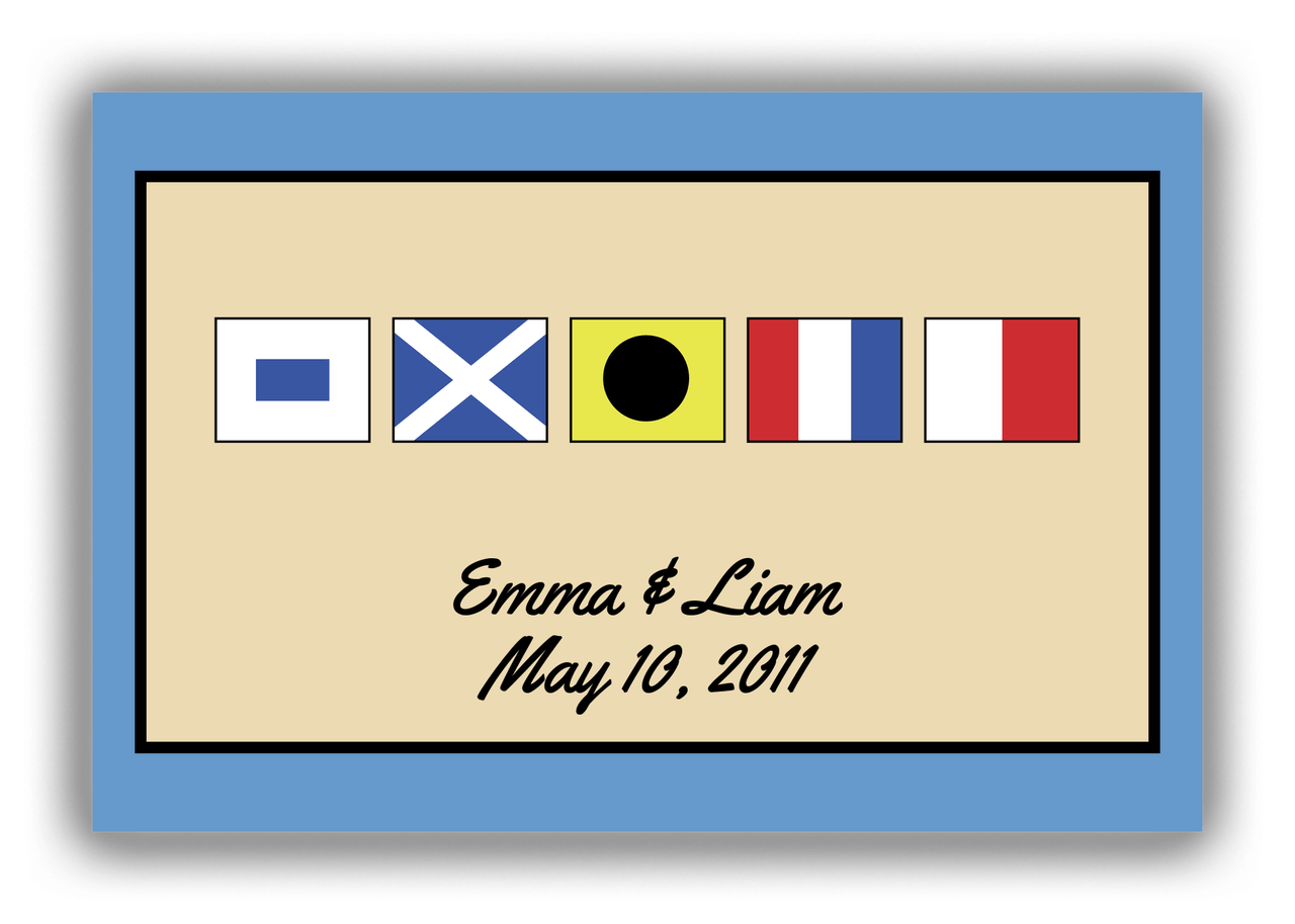 Personalized Nautical Flags Canvas Wrap & Photo Print III - Blue and Tan - Flags without Letters - Front View