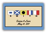 Thumbnail for Personalized Nautical Flags Canvas Wrap & Photo Print III - Blue and Tan - Flags with Small Letters - Front View