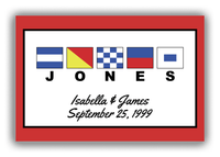 Thumbnail for Personalized Nautical Flags Canvas Wrap & Photo Print III - Red and Black - Flags with Large Letters - Front View