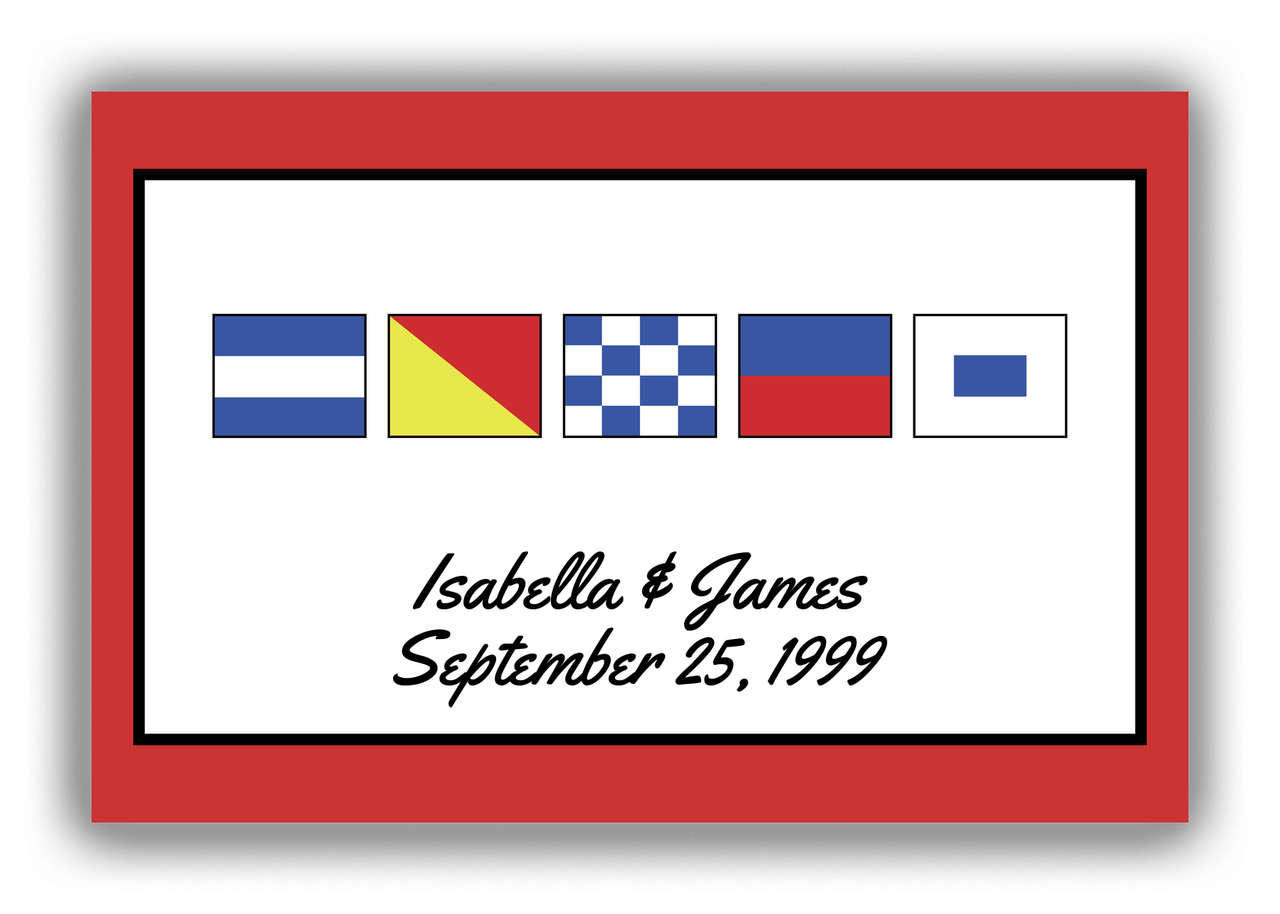 Personalized Nautical Flags Canvas Wrap & Photo Print III - Red and Black - Flags without Letters - Front View