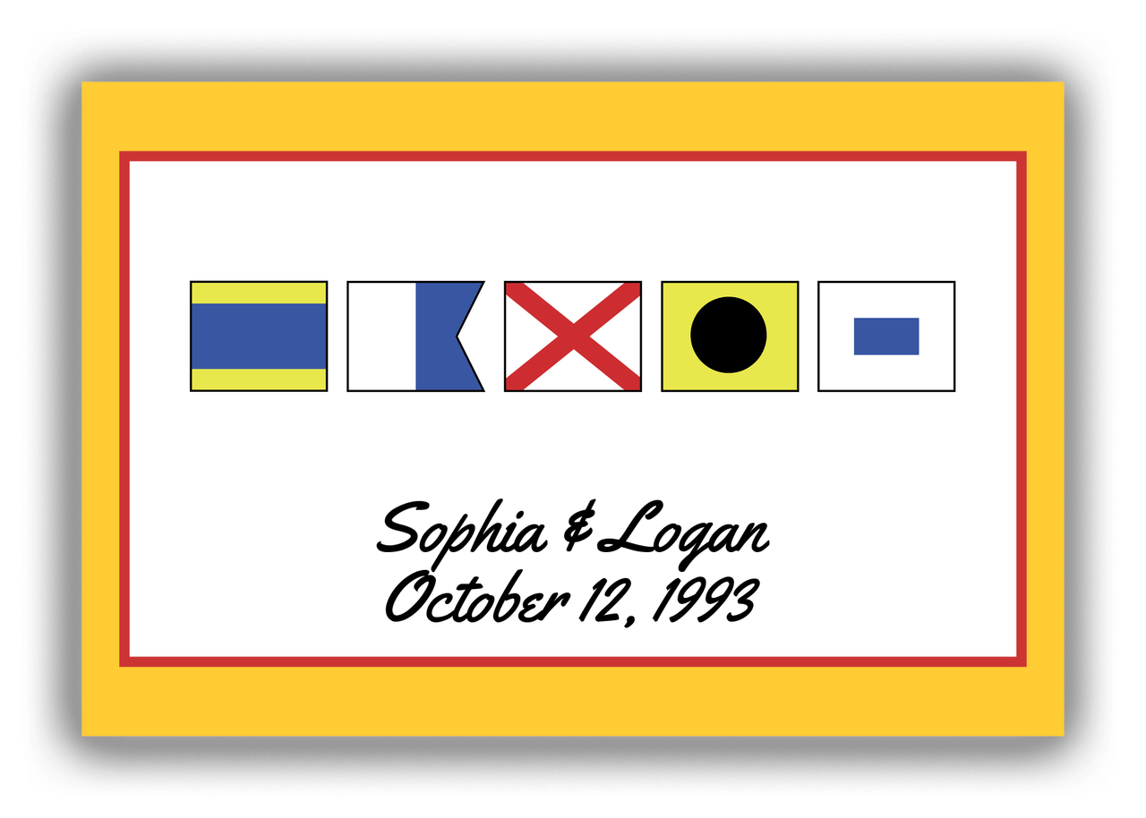 Personalized Nautical Flags Canvas Wrap & Photo Print III - Yellow and Red - Flags without Letters - Front View