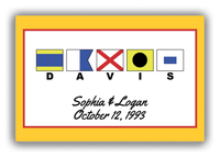 Thumbnail for Personalized Nautical Flags Canvas Wrap & Photo Print III - Yellow and Red - Flags with Small Letters - Front View