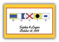 Thumbnail for Personalized Nautical Flags Canvas Wrap & Photo Print III - Yellow and Red - Flags with Grey Letters - Front View