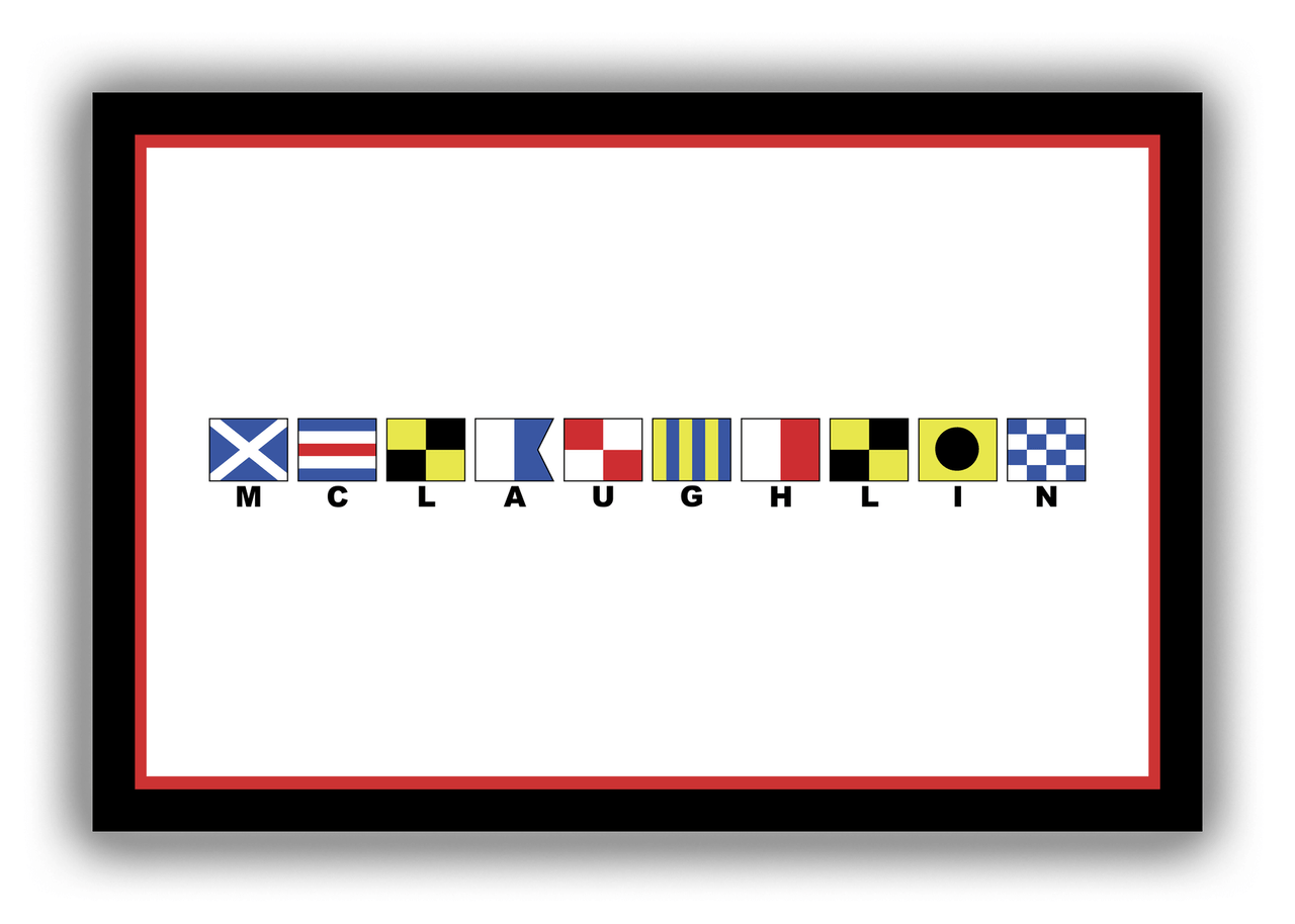 Personalized Nautical Flags Canvas Wrap & Photo Print - Black and Red - Flags with Small Black Letters - Front View