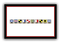 Thumbnail for Personalized Nautical Flags Canvas Wrap & Photo Print - Black and Red - Flags with Light Brown Frames - Front View