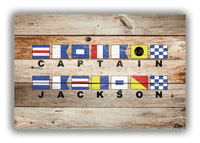 Thumbnail for Personalized Nautical Flags Wood Grain Canvas Wrap & Photo Print - Natural Wood - Front View