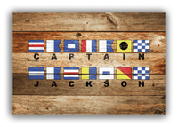 Thumbnail for Personalized Nautical Flags Wood Grain Canvas Wrap & Photo Print - Antique Oak Wood - Front View