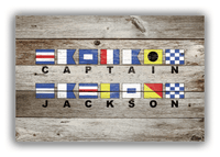 Thumbnail for Personalized Nautical Flags Wood Grain Canvas Wrap & Photo Print - Old Grey Wood - Front View