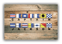 Thumbnail for Personalized Nautical Flags Wood Grain Canvas Wrap & Photo Print - Patina Wood - Front View