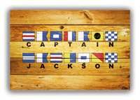 Thumbnail for Personalized Nautical Flags Wood Grain Canvas Wrap & Photo Print - Sunburst Wood - Front View