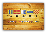 Thumbnail for Personalized Nautical Flags Wood Grain Canvas Wrap & Photo Print - Two Text Areas - Sunburst Wood - Front View