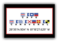 Thumbnail for Personalized Nautical Flags Canvas Wrap & Photo Print - Latitude and Longitude - Black and Red - Cape Canaveral - Front View