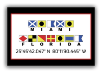 Thumbnail for Personalized Nautical Flags Canvas Wrap & Photo Print - Latitude and Longitude - Black and Red - Miami - Front View