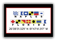Thumbnail for Personalized Nautical Flags Canvas Wrap & Photo Print - Latitude and Longitude - Black and Red - Naples - Front View