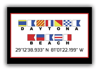 Thumbnail for Personalized Nautical Flags Canvas Wrap & Photo Print - Latitude and Longitude - Black and Red - Daytona Beach - Front View