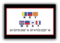 Thumbnail for Personalized Nautical Flags Canvas Wrap & Photo Print - Latitude and Longitude - Black and Red - Key West - Front View