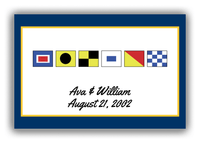 Thumbnail for Personalized Nautical Flags Canvas Wrap & Photo Print III - Navy and Yellow - Flags without Letters - Front View