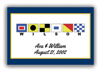 Thumbnail for Personalized Nautical Flags Canvas Wrap & Photo Print III - Navy and Yellow - Flags with Small Letters - Front View