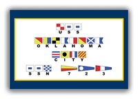 Thumbnail for Personalized Nautical Flags Canvas Wrap & Photo Print - Navy Blue and Gold - Flags with Large Letters - Multi-Line - Front View