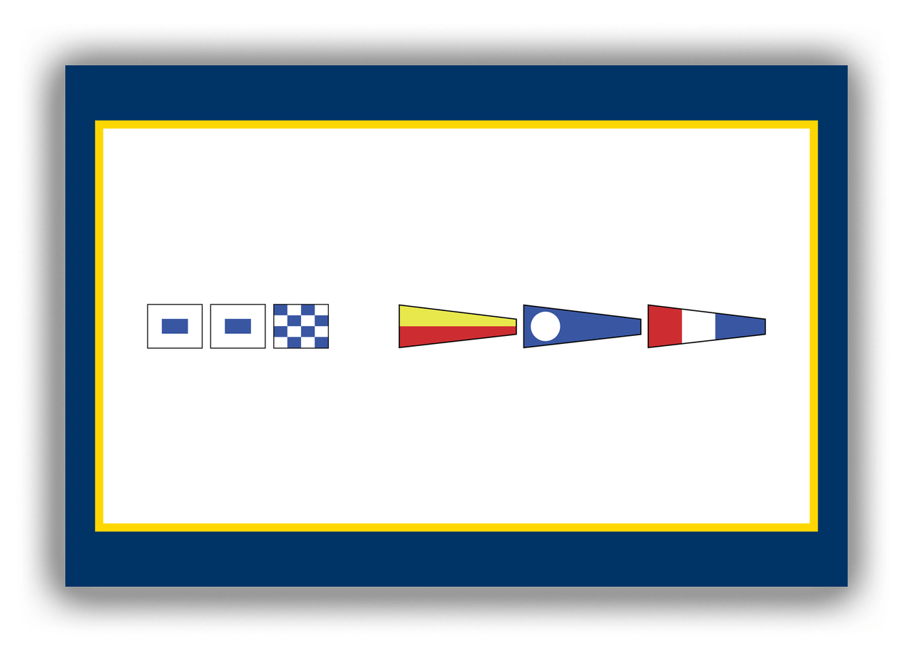 Personalized Nautical Flags Canvas Wrap & Photo Print - Navy Blue and Gold - Flags without Letters - Front View