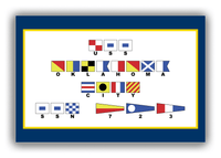 Thumbnail for Personalized Nautical Flags Canvas Wrap & Photo Print - Navy Blue and Gold - Flags with Small Letters - Multi-Line - Front View