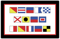 Thumbnail for Personalized Nautical Flags Placemat - Black and Red - Flags without Letters -  View