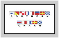 Thumbnail for Personalized Nautical Flags Placemat - Grey and Black - Flags with Large Letters -  View