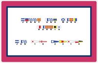 Thumbnail for Personalized Nautical Flags Placemat - Pink and Blue - Flags with Large Letters -  View