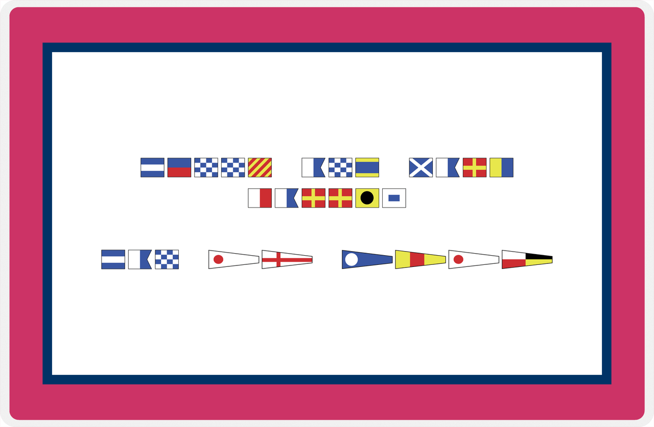 Personalized Nautical Flags Placemat - Pink and Blue - Flags without Letters -  View