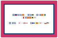 Thumbnail for Personalized Nautical Flags Placemat - Pink and Blue - Flags without Letters -  View