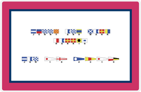 Thumbnail for Personalized Nautical Flags Placemat - Pink and Blue - Flags with Small Letters -  View