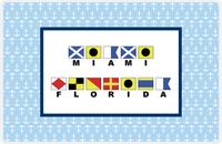 Thumbnail for Personalized Nautical Flags Placemat with Anchors - Blue and Navy - Flags with Large Letters -  View