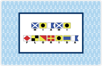 Thumbnail for Personalized Nautical Flags Placemat with Anchors - Blue and Navy - Flags with Small Letters -  View