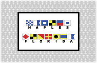 Thumbnail for Personalized Nautical Flags Placemat with Anchors - Grey and Black - Flags with Large Letters -  View