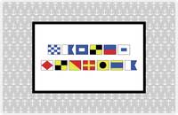 Thumbnail for Personalized Nautical Flags Placemat with Anchors - Grey and Black - Flags without Letters -  View