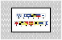 Thumbnail for Personalized Nautical Flags Placemat with Anchors - Grey and Black - Flags with Small Letters -  View