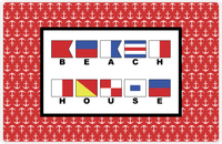 Thumbnail for Personalized Nautical Flags Placemat with Anchors - Red and Black - Flags with Small Letters -  View