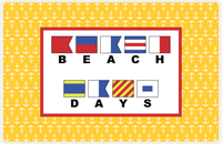 Thumbnail for Personalized Nautical Flags Placemat with Anchors - Yellow and Red - Flags with Large Letters -  View