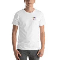 Thumbnail for Personalized Nautical Flags T-Shirt - White - Small Logo-Area Text - Shirt View