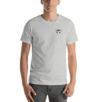 Thumbnail for Personalized Nautical Flags T-Shirt - Grey - Small Logo-Area Text - Shirt View