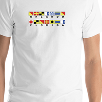 Thumbnail for Personalized Nautical Flags T-Shirt - White - Shirt Close-Up View