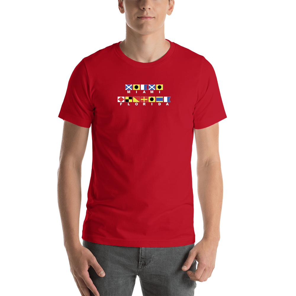 Personalized Nautical Flags T-Shirt - Red - Shirt View