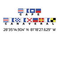 Thumbnail for Personalized Nautical Flags T-Shirt - White - Latitude and Longitude - Decorate View