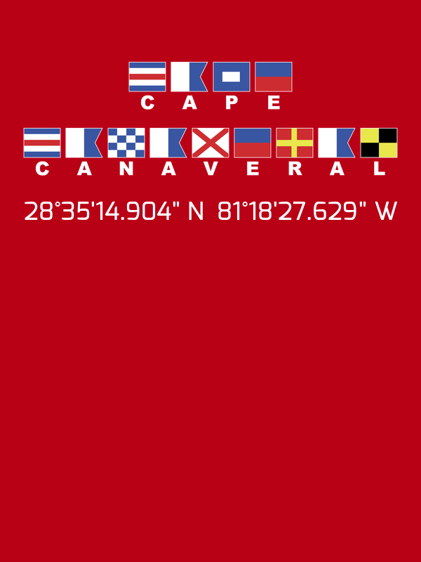 Personalized Nautical Flags T-Shirt - Red - Latitude and Longitude - Decorate View