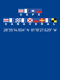 Thumbnail for Personalized Nautical Flags T-Shirt - Royal Blue - Latitude and Longitude - Decorate View