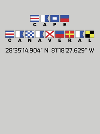 Thumbnail for Personalized Nautical Flags T-Shirt - Grey - Latitude and Longitude - Decorate View