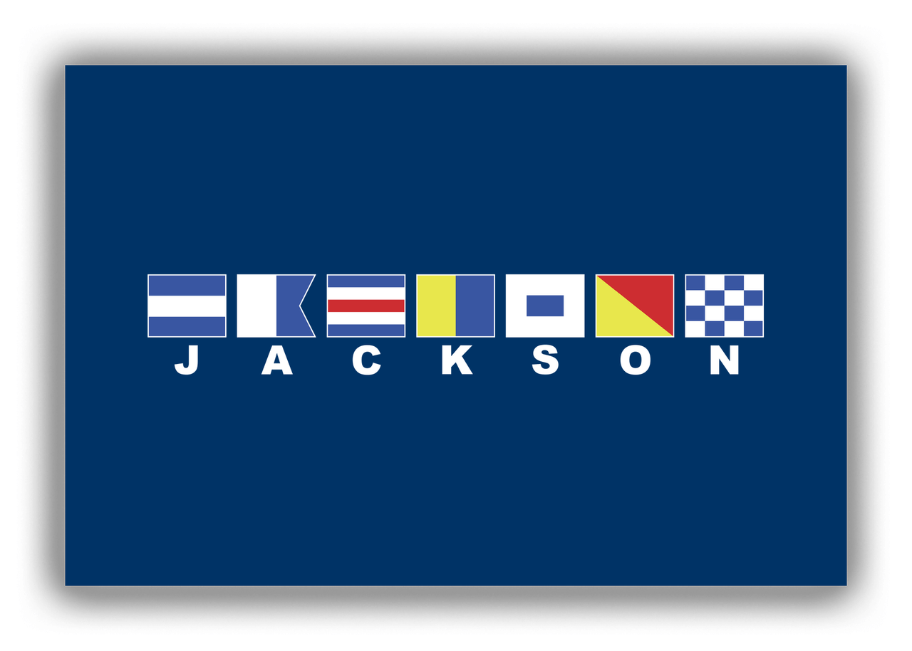 Personalized Nautical Flags Canvas Wrap & Photo Print - Navy Blue - Front View